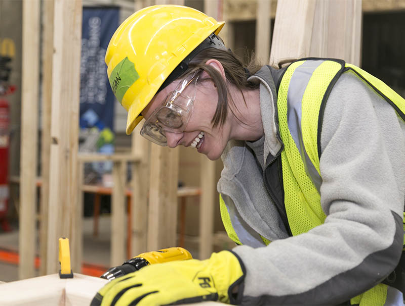 Woman learning framing