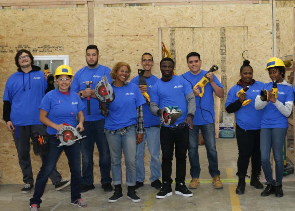 Construction skills students